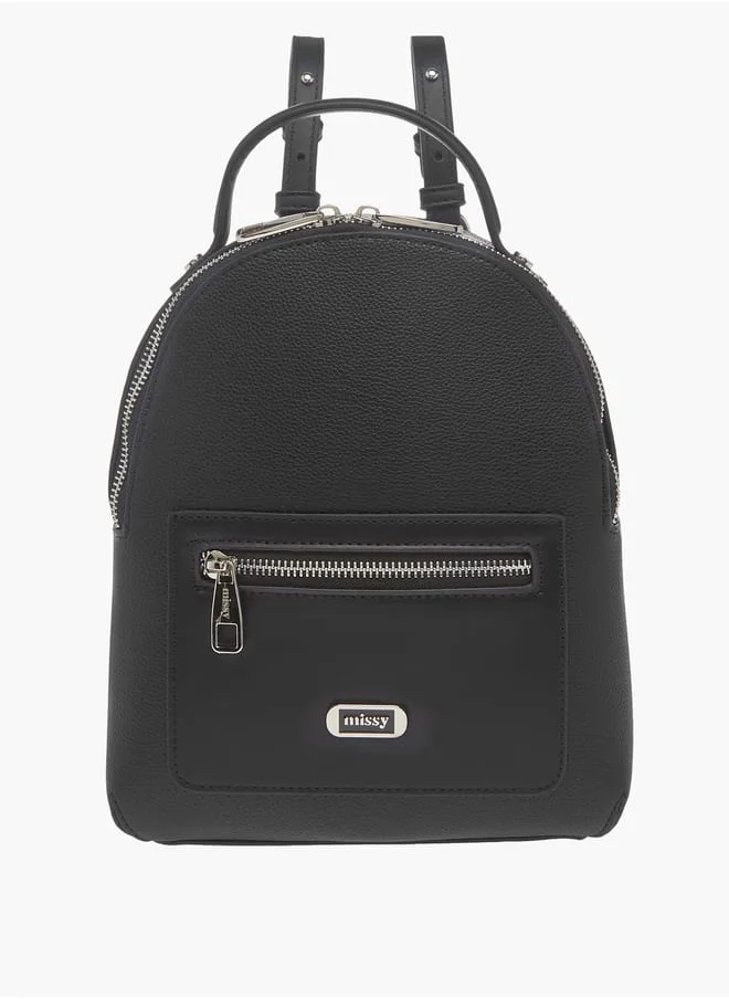 ميسي Womens Missy Textured Backpack With Zip Closure And Adjustable Straps