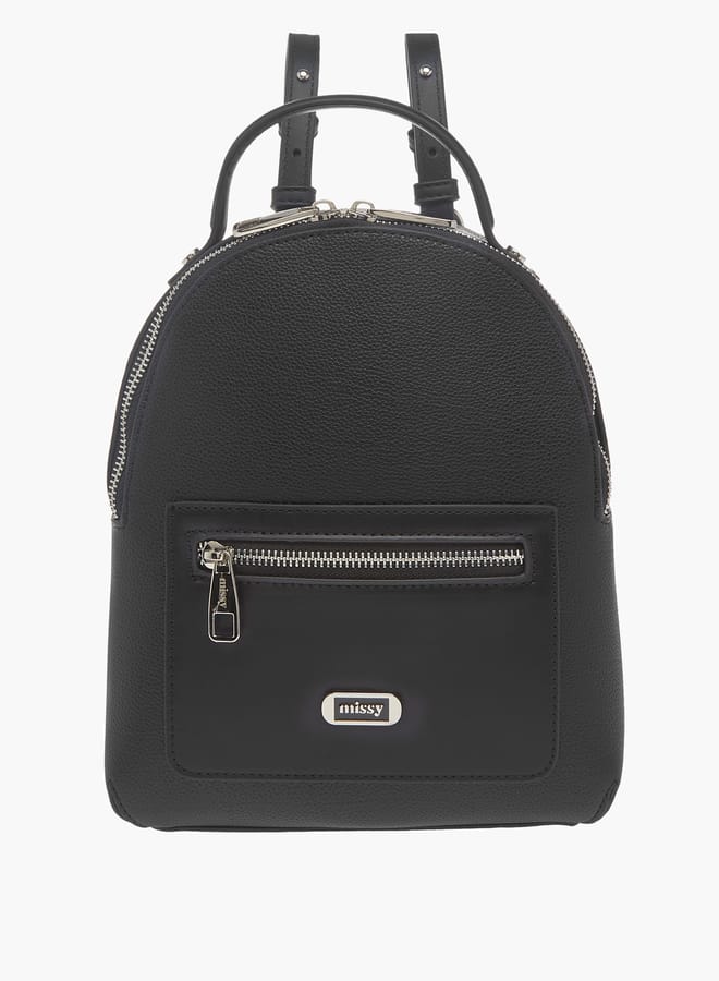 MISSY Womens Missy Textured Backpack With Zip Closure And Adjustable Straps  - Image 1