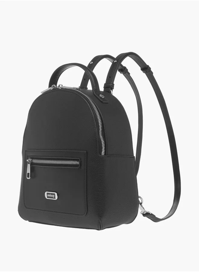 ميسي Womens Missy Textured Backpack With Zip Closure And Adjustable Straps