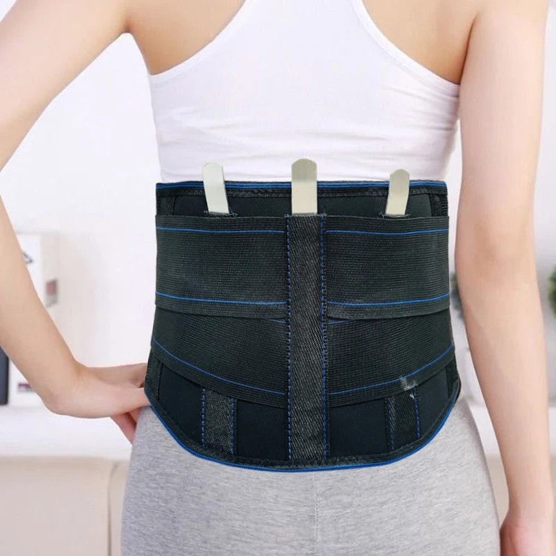 Bluejw Powerlifting Waist Trimmer Belt - Lower Back Support, Hot Adult Self-Heating Belt with Removable Lumbar Pad - Black - Image 2