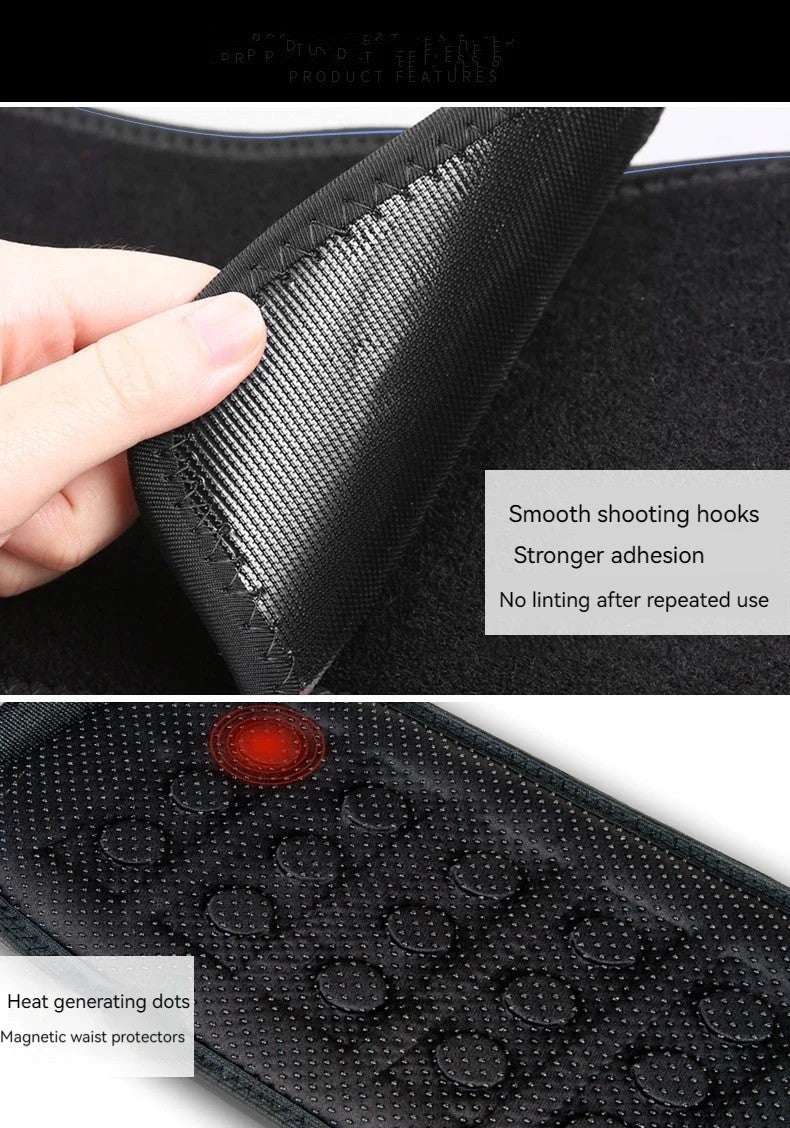 Bluejw Powerlifting Waist Trimmer Belt - Lower Back Support, Hot Adult Self-Heating Belt with Removable Lumbar Pad - Black - Image 4