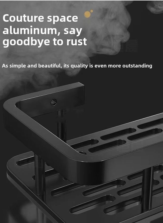 Bathroom Shelves Shower Caddy Shelf Organizer Rack Floating Shelves for Wall Decor Wall Shelf for Bedroom Living Room Kitchen Self Adhesive Bathroom Shelves Basket（Silver） - Image 3