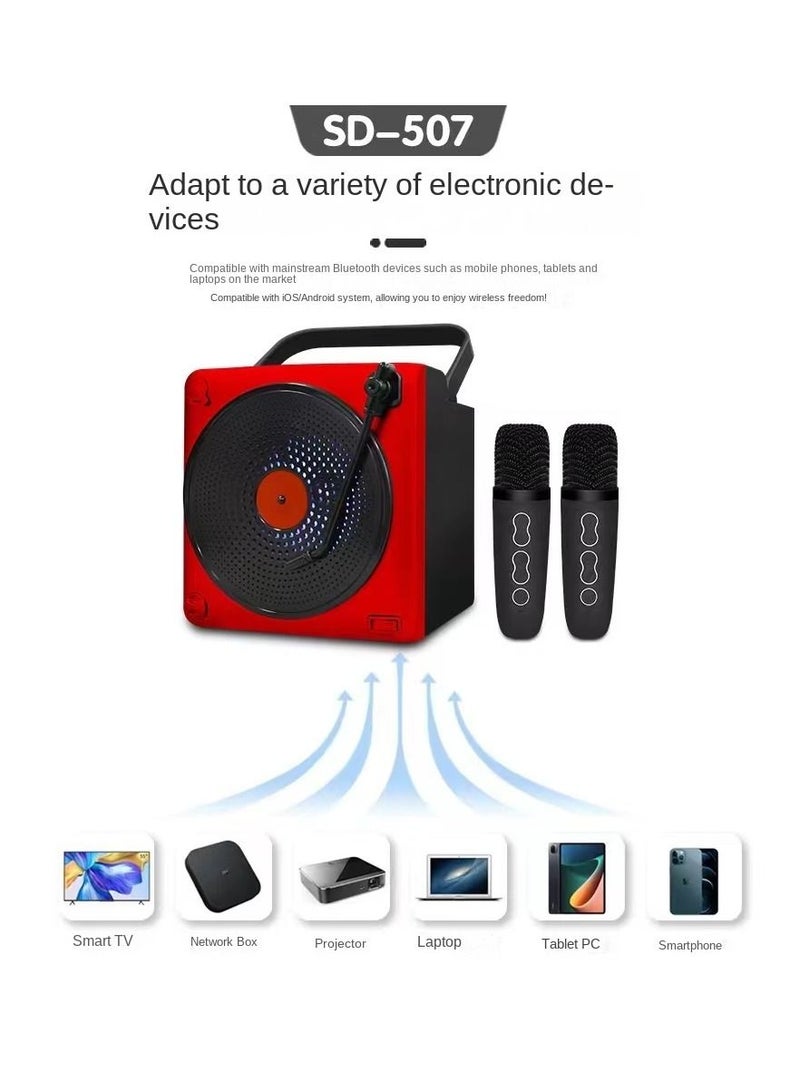 Crony مكبر صوت SD-507 BT مكبر صوت عالي القدرة كاراوكه بعجلات مكبر صوت متعدد الوظائف مع LED لاسلكي - Image 2