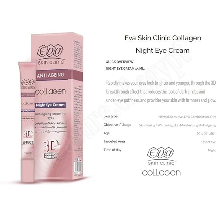 Eva Skin Clinic Anti-Ageing Collagen Night Eye Cream 15 ml - Image 4