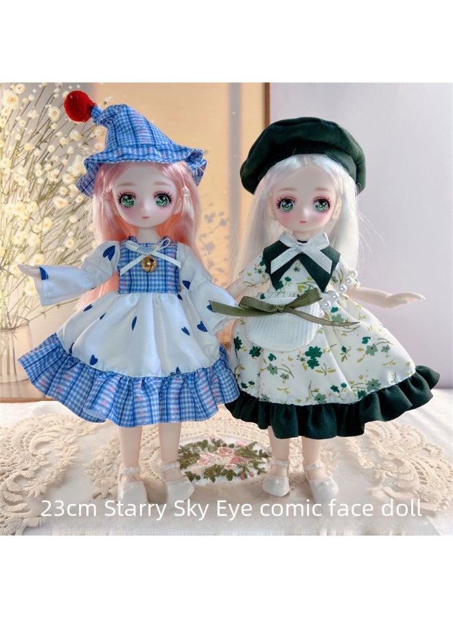 23cm Anime Face Starry Eyed Doll 7 Point Bjd Doll Children's Toy Gift For Girls Cartoon Style Plastic Playset-Color:Aisha.-Height:Gift Box  23cm - Image 2