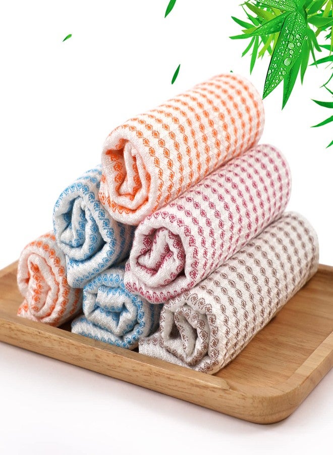 JEFFSUN Kitchen Washcloths 6 Pack, 10x14 Inch Small Dish Cloth for Washing Dishes, Lint Free Fast Dry Reusable Cleaning Cloth, Ultra Soft & Scratch Free Waffle Dish Rag, Easy to Rinse Multicolor Dishcloth - Image 1
