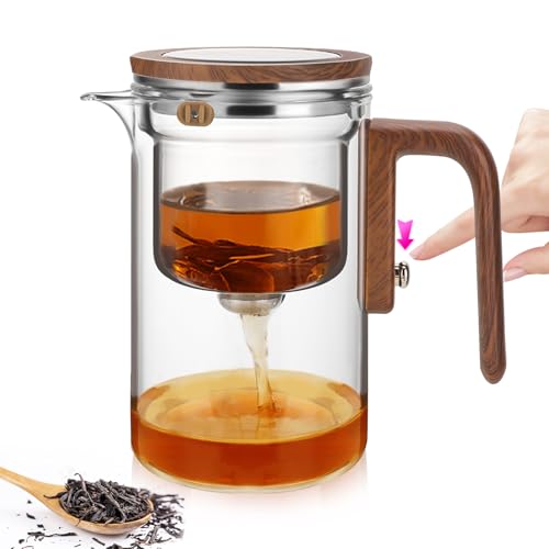 shopwithgreen Enchanti Tea Pot, Glass Teapot with Removable Infuser, Magnetic Loose Leaf Tea Steeper, Magic Witchcraft Tea Pot with Strainer for Water Separation, Gift Package, 20.3oz/600ml - Image 1
