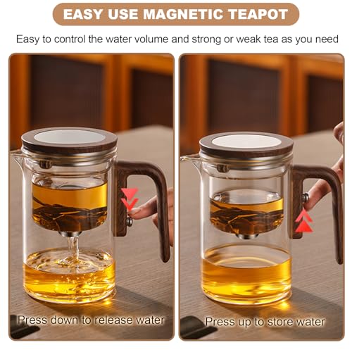 shopwithgreen Enchanti Tea Pot, Glass Teapot with Removable Infuser, Magnetic Loose Leaf Tea Steeper, Magic Witchcraft Tea Pot with Strainer for Water Separation, Gift Package, 20.3oz/600ml - Image 2