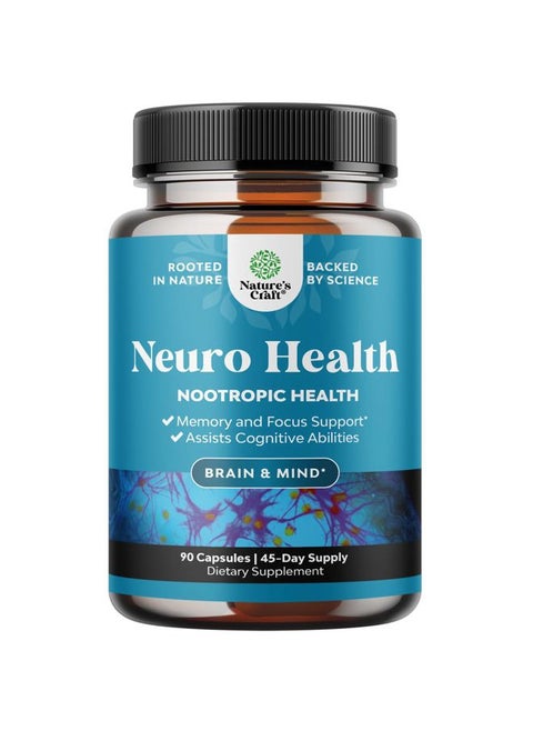 Nootropic Brain Supplement for Memory and Focus Enhancement - Vitamins for Mental Health & Clarity with VIT A, B6, Riboflavin, Niacin, Thiamin & Folate - Cognitive Complex for Mind Vitality - 90 Ct