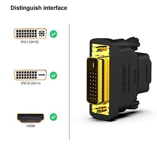 BENFEI DVI to HDMI Adapter, 4 Packs Bidirectional HDMI to DVI-D Adapter with Gold-Plated Connectors - Image 2