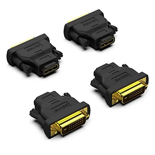 BENFEI DVI to HDMI Adapter, 4 Packs Bidirectional HDMI to DVI-D Adapter with Gold-Plated Connectors - Image 1