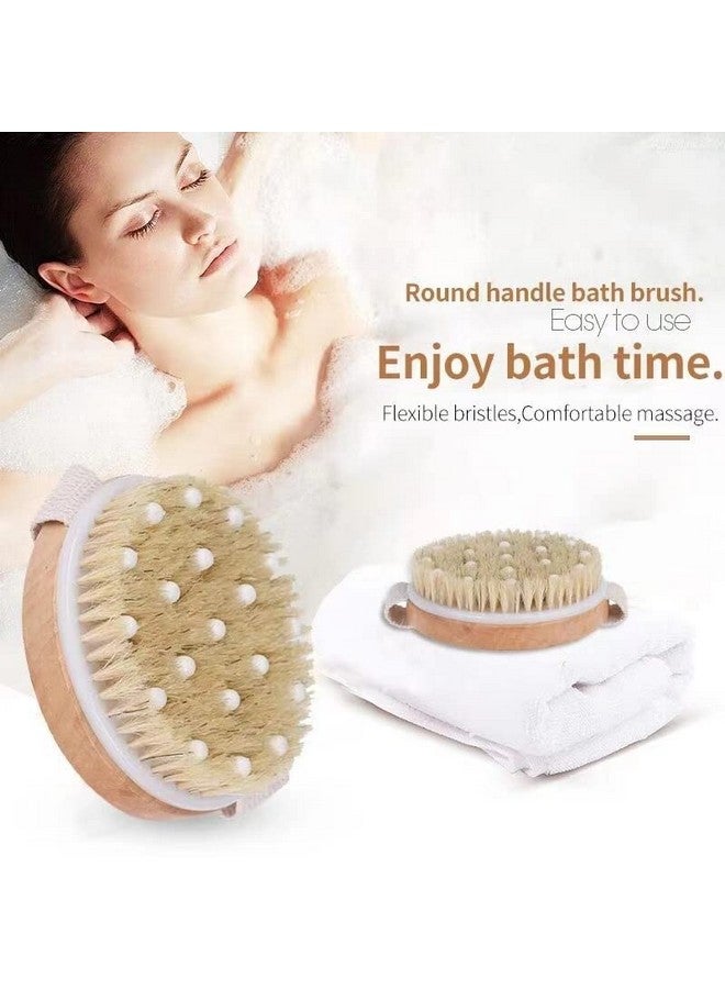 MustHome | Dry Brush | Body scrubber for bathing | Back Brush | Bath Brush for Women | Brown | Natural Bristle | Remove Dead Skin | Dry Brushing Body Brush | Dry Body Brush | Pack of 1 (MH-01) - Image 4