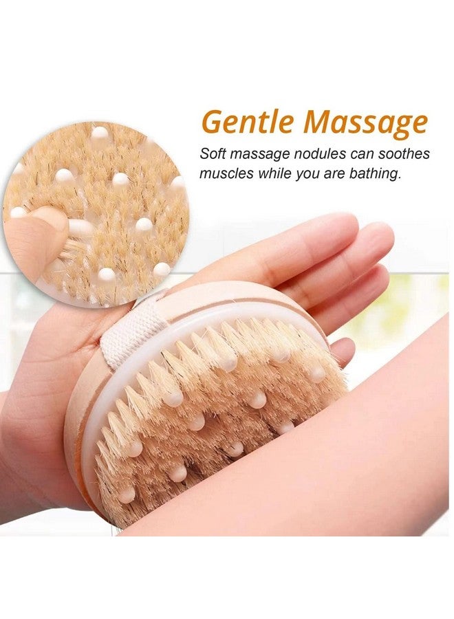 MustHome | Dry Brush | Body scrubber for bathing | Back Brush | Bath Brush for Women | Brown | Natural Bristle | Remove Dead Skin | Dry Brushing Body Brush | Dry Body Brush | Pack of 1 (MH-01) - Image 2