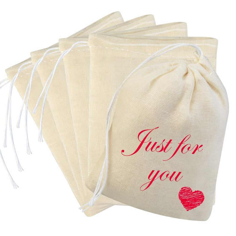 Tayfremn 200Pcs Cotton Drawstring Bags  Reusable Muslin Bag Natural Cotton Bags with Drawstring Produce Bags Bulk Gift Bag Jewelry Pouch for Party Wedding Home Storage  Natural Color (4 x 3 Inches) - Image 4