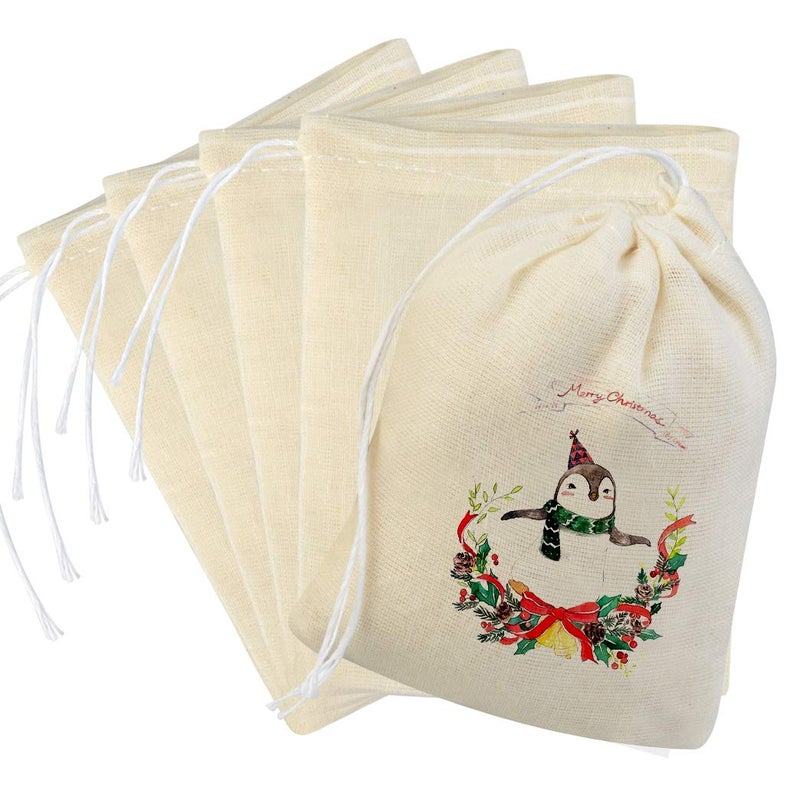 Tayfremn 200Pcs Cotton Drawstring Bags  Reusable Muslin Bag Natural Cotton Bags with Drawstring Produce Bags Bulk Gift Bag Jewelry Pouch for Party Wedding Home Storage  Natural Color (4 x 3 Inches) - Image 5