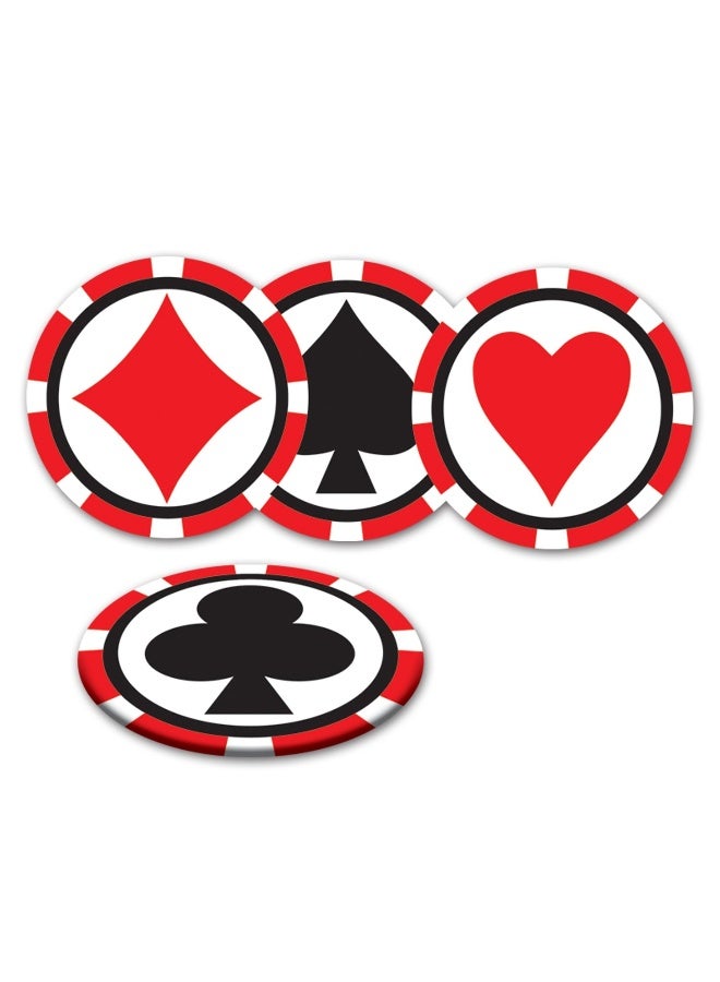 Beistle 8-Piece Casino Coasters in Assorted Designs, Las Vegas Casino Themed Party Accessories, Gambling Themed Party Decorations, 3.25"