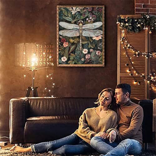 Tiwabb Dragonfly Stamped Cross Stitch Kits for Adults - Embroidery Kits for Beginners Adults,11 CT Patterns Dimensions Counted Cross Stitch Kits for Adults Arts Craft 12x16 inch - Image 3