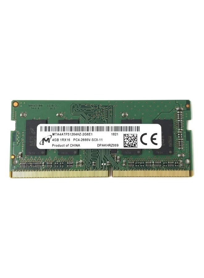 مايكرون وحدة ذاكرة RAM للكمبيوتر المحمول من Micron بسعة 4 جيجابايت، DDR4، بتردد 2666 ميجاهرتز الموديل: MT4ATF51264HZ-2G6E1، المواصفات: PC4-2666V، نوع SO-DIMM بـ 260 سنًا ترقية ذاكرة للكمبيوتر المحمول (Notebook) بتصميم 1Rx16 وجهد منخفض - Image 3