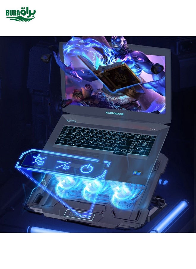 Suohuang Notebook Cooler Gaming Notebook Cooling Base Notebook Exhaust Fan Bracket(LCD Gaming Edition)