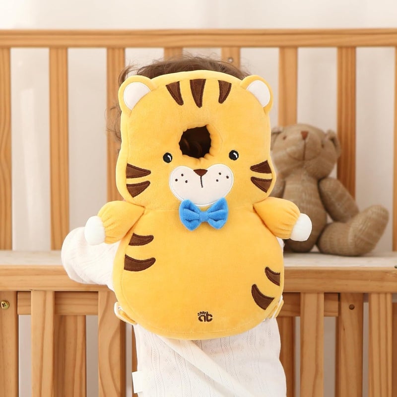 SOZOON Baby Head Protector Backpack - Soft & Lightweight Head Protection Pillow for Bebe Walking and Crawling(Tiger) - Image 1