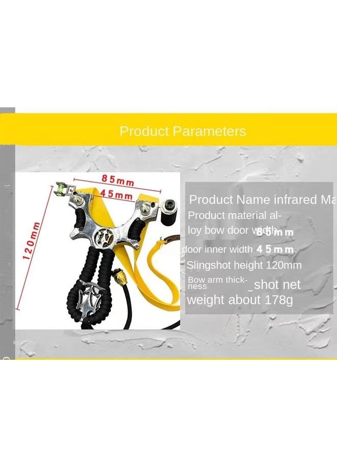 Captaintech Hunting Slingshots Set, Professional Laser Slingshot for Outdoor Hunting,Adult high-speed catapult slingshot,100 Ammo Balls and 2 Rubber Bands. - Image 4