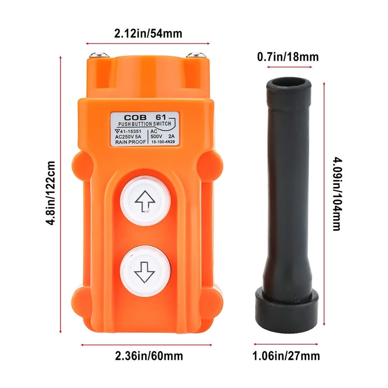 S-Power مفتاح دفع رافعة SPOWER 5 قطع مقاوم للماء COB61 وحدة تحكم رافعة مع كابل مطاطي - Image 5