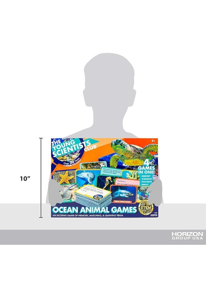 The Young Scientists Club - The Young Scientist Ocean Animal Card Games, 4 Card Games in 1, Matching, Bingo, Memory, Trivia, Hands-On Educational STEM Fun for Age 5 and Up, Kids Card Games - Image 1