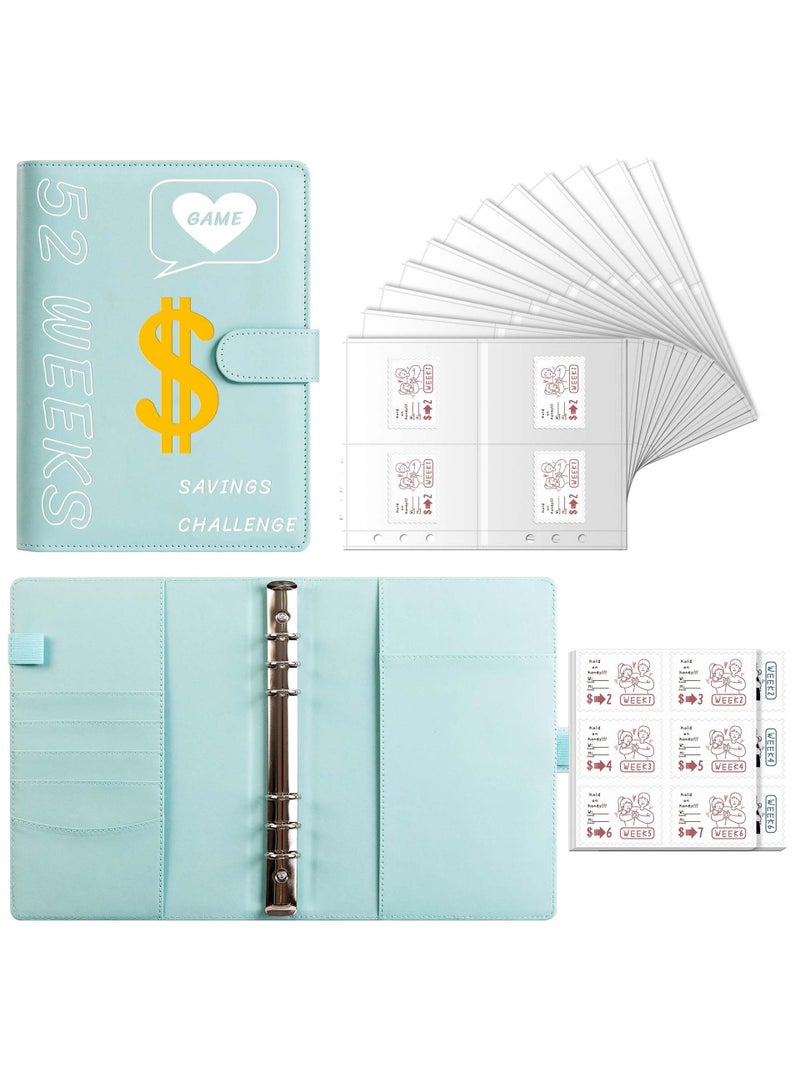 Y&D 52 Weeks Savings Challenge Binder Plan Notebook Budget Binder With Stickers  - Image 1