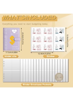 Y&D 52 Weeks Savings Challenge Binder Plan Notebook Budget Binder With Stickers  - Image 4