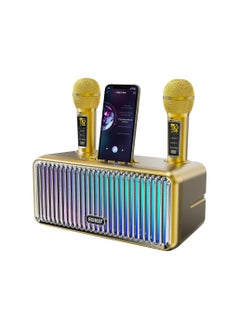 SDRD Karaoke Machine Portable Bluetooth Speaker With 2 UHF Wireless Microphones Speaker System With Colorful Gradient LED Lights For Adults And Kids  - Image 1