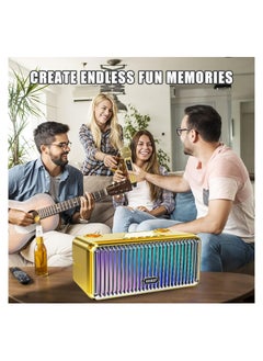 SDRD Karaoke Machine Portable Bluetooth Speaker With 2 UHF Wireless Microphones Speaker System With Colorful Gradient LED Lights For Adults And Kids  - Image 3