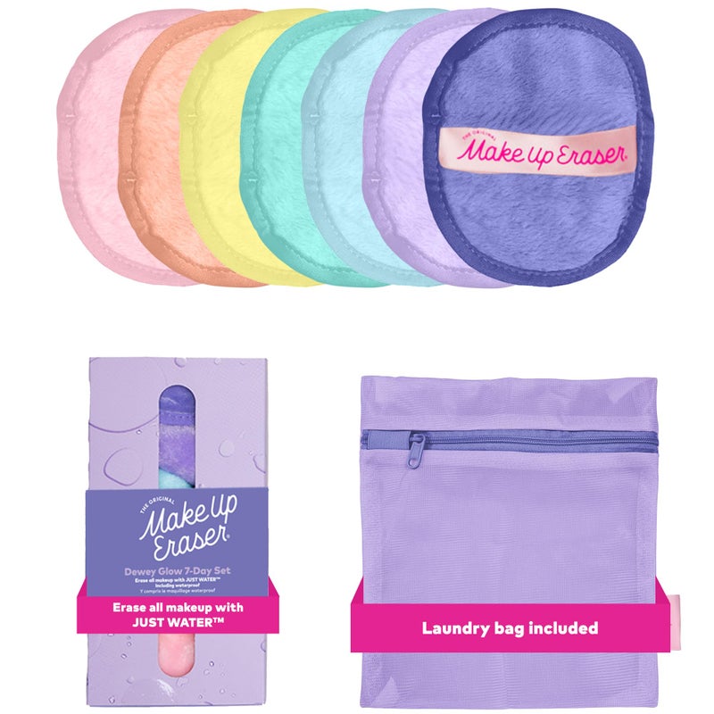 Makeup Eraser The Original MakeUp Eraser 7Day Set Erase All Makeup with Just Water Including Waterproof Mascara Eyeliner Foundation Lipstick Sunscreen and More Dewy Glow 7ct