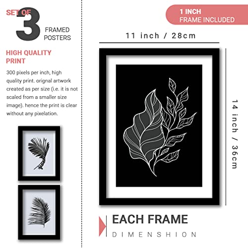 HEVEA Nature Framed Wall Posters/Paintings with Frame Wall Paintings Hangings Framed Wall Art Paintings (11 inch x 14 inch, Framed, Black) -Set of 3 - Image 2