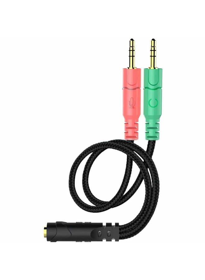 ENVEL Headset Splitter Cable for PC 3.5mm Jack Headphones Adapter Convertors for PC 3.5mm Female with Headphone/Microphone Transform to 2 Dual 3.5mm Male for Computer Simultaneously Y Splitter Audio - Image 1