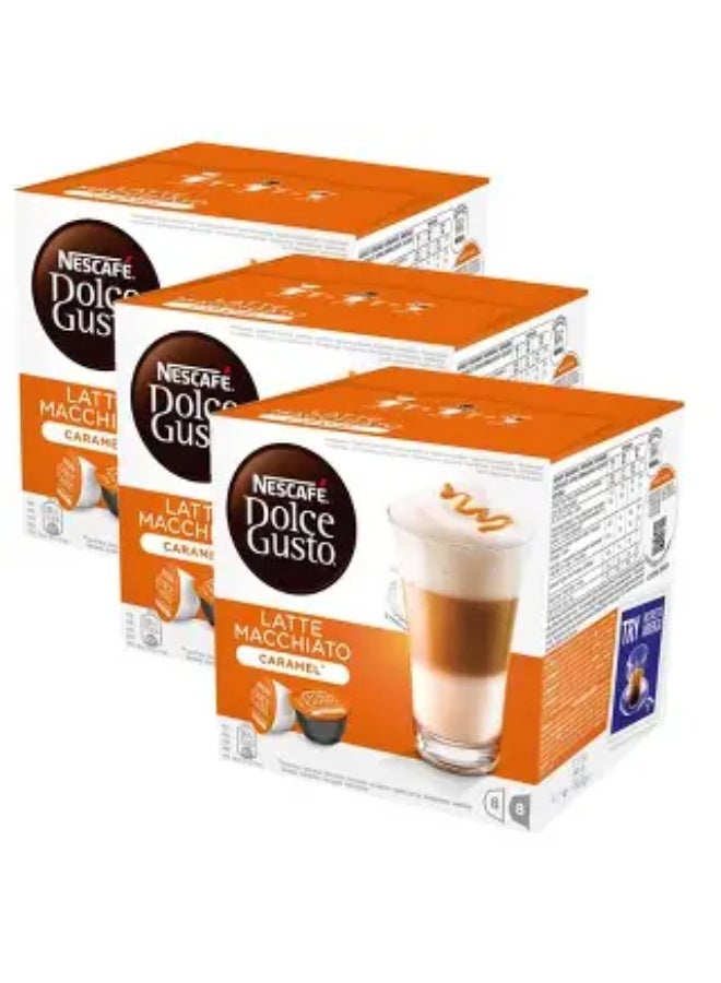 دولسي قوستو كبسولات نسكافيه دولتشي جوستو من كراميل ميكاتو مكثَّف 3x16 كبسولة160 جم، عبوة من 3 قطع، - Image 2