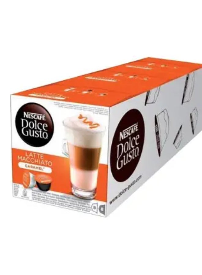دولسي قوستو كبسولات نسكافيه دولتشي جوستو من كراميل ميكاتو مكثَّف 3x16 كبسولة160 جم، عبوة من 3 قطع، - Image 1