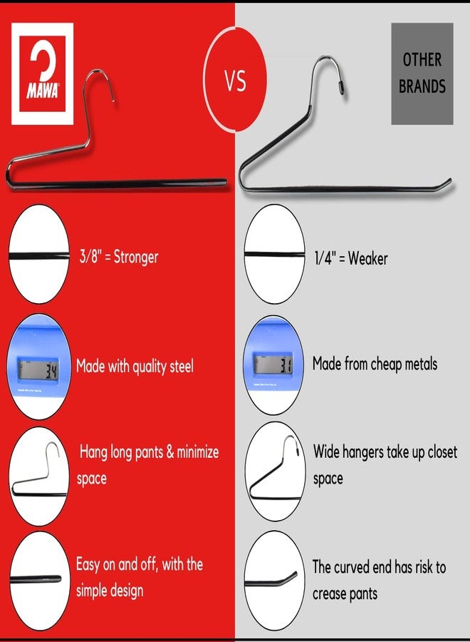 موا علاقة ملابس موفرة للمساحة من سلسلة بناطيل ماوا من ريستون لويد، مانعة للانزلاق، بقضيب واحد، طراز KH/1، طقم من 10 قطع، أسود - Image 5