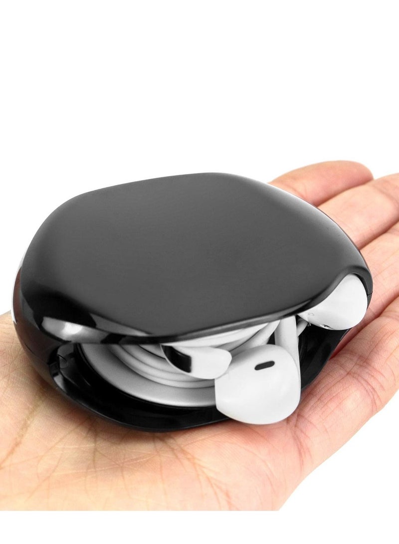 Captaintech Automatic Portable Cable Winder, Retractable Cord Organizer, Cord Management, Headphone Cable Storage Headphone Keeper for USB Cables Earphone, USB Cable and Charging Cable, 2 Pack - Image 2