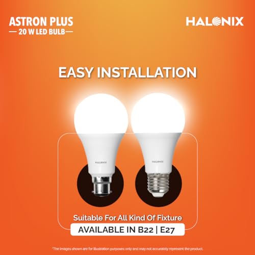 Halonix 20W Led Bulb | Cool Day Light (6500K)| Base- B22 | Energy Efficient | Surge Protection | Pack of 4 - Image 2