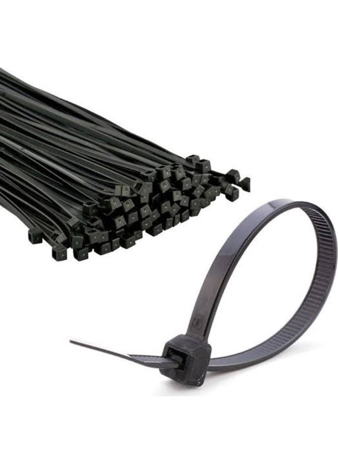 Numerouno Cable Tie Plastic Velcro Clamp 3.6X370 mm 37CM ​​100 Pieces Black  - Image 1