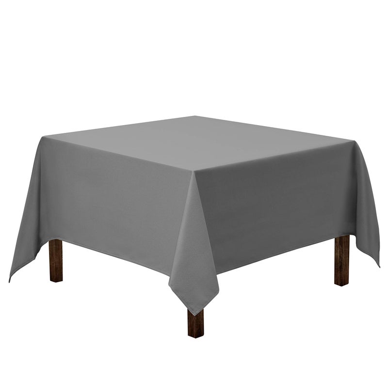 Gee Di Moda Square Tablecloth - 85 x 85 Inch Charcoal Table Cloth for Large Square or Round Tables - Heavy Duty Washable Fabric - for Buffet Table  Holiday Party  Dinner  Wedding & Baby Shower - Image 1
