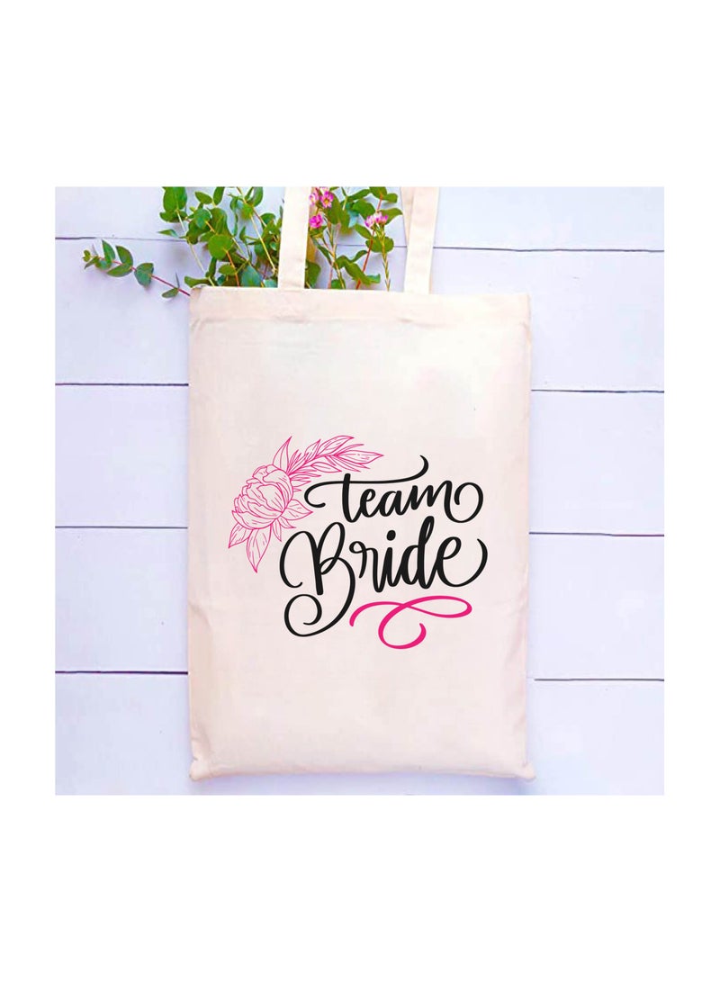 PRINTSHOP4ME Team Bride Bachelorette Party Favor Cotton Tote Bags for the Wedding Party - Bridesmaid Gift Bags with Fun Team Bride Designs - Bachelorette Party Supplies - Image 2