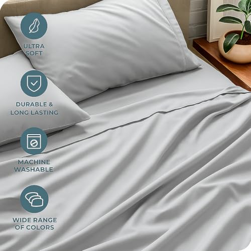 Bhoomi Impex Luxury Cotton Bedsheets - King Size 102 x 108 Inches - Super Soft, Lightweight & Wrinkle-Free - Includes 2 Pillow Covers - Dark Grey - Image 5