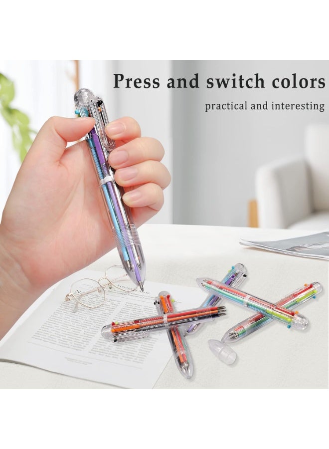Generic 6 Pack 0.5mm 6-in-1 Multicolor Ballpoint Pen, 6 Color Transparent Barrel Retractable Ballpoint Pens for Office School Supplies Students Gift,6 Pack  - Image 5