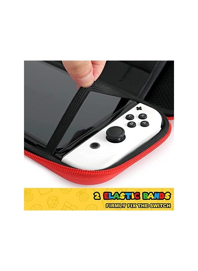 PROMASS - Switch Carrying Case Compatible with Nintendo Switch/Switch OLED - Fit AC Charger Adapter - with 20 Game Cartridges Hard Shell Travel Switch Pouch for Console & Accessories - Image 1