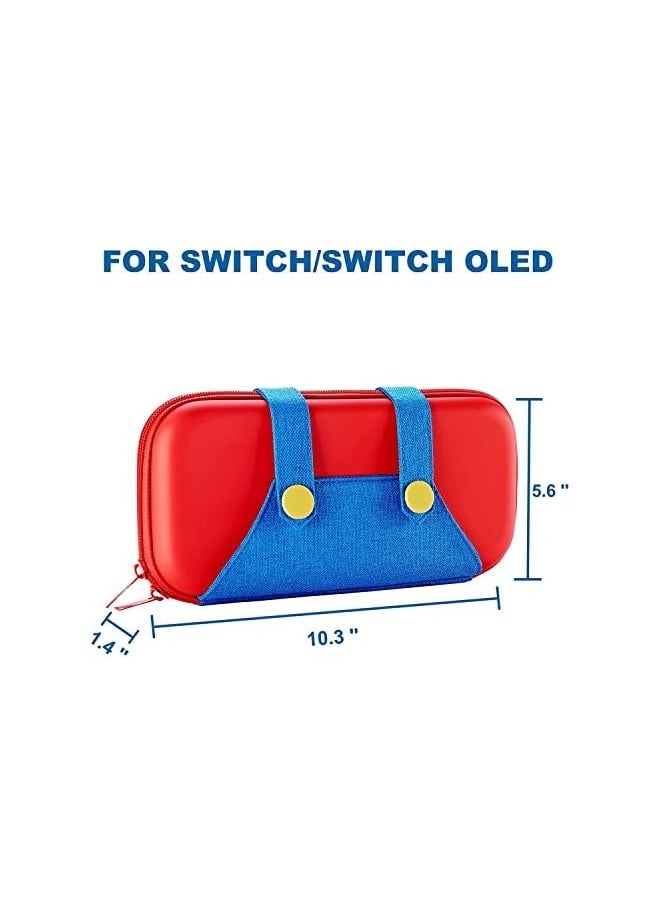 PROMASS - Switch Carrying Case Compatible with Nintendo Switch/Switch OLED - Fit AC Charger Adapter - with 20 Game Cartridges Hard Shell Travel Switch Pouch for Console & Accessories - Image 1