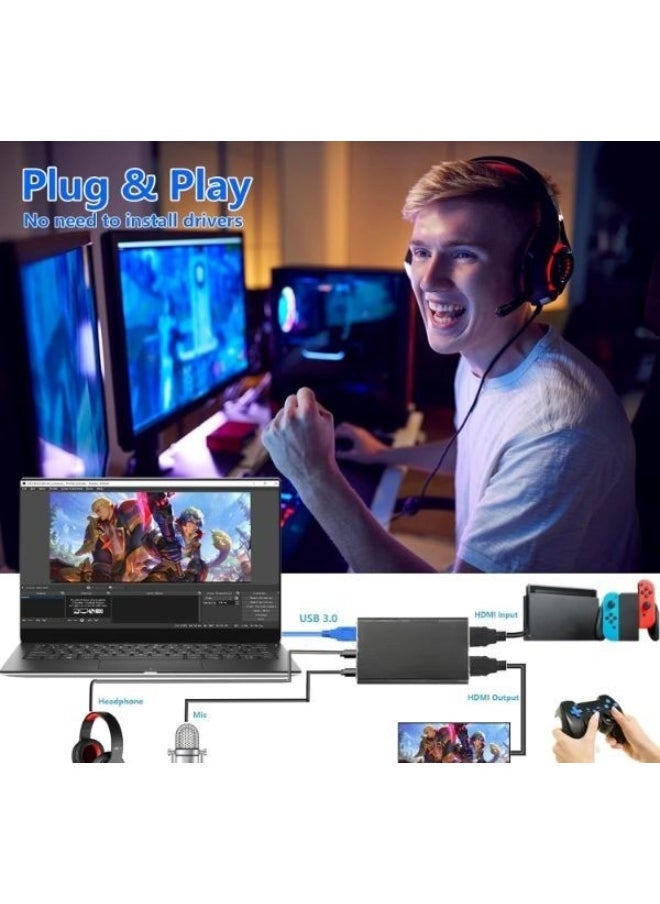 Generic HDMI to USB 3.0 Video Capture Device – 4K Input, 1080p 60FPS Output for Streaming, Gaming, and Recording  - Image 2