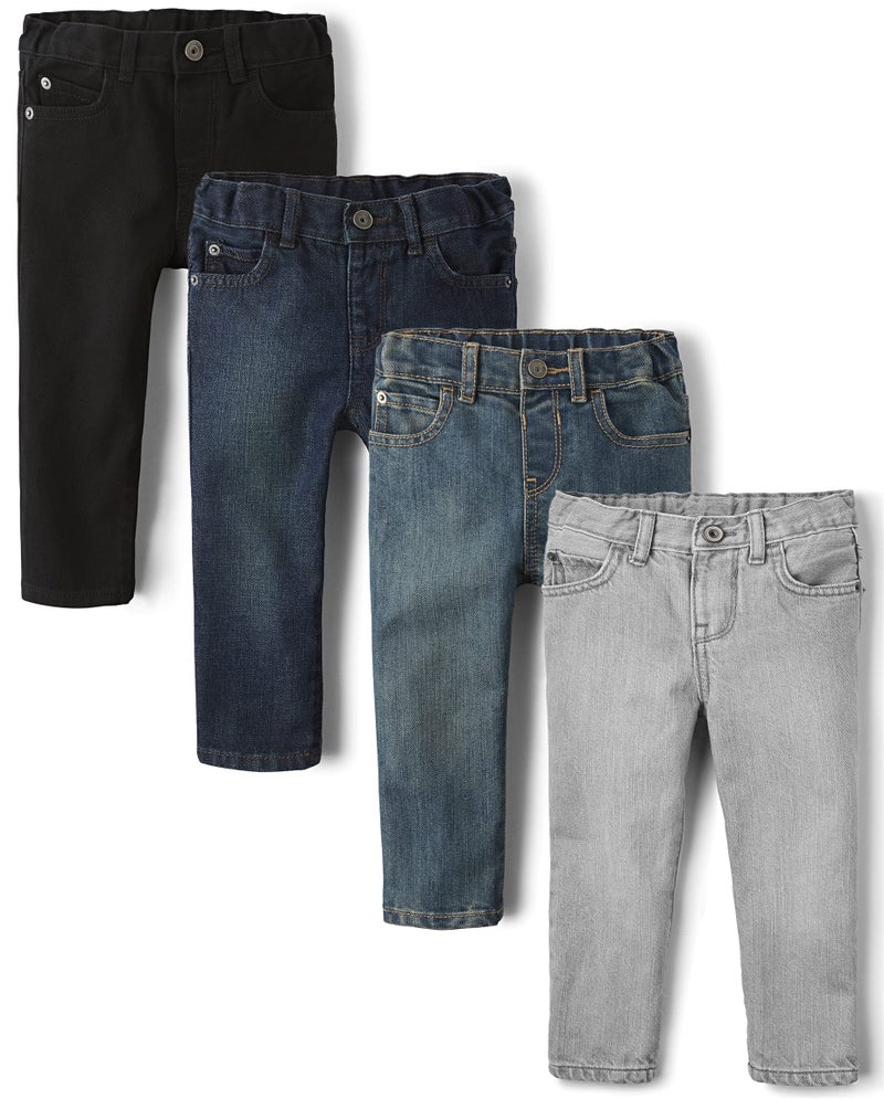 The Children's PlaceBaby Boysand Toddler Multipack Basic Skinny JeansTide Pool/Black/Deep Blue/Dove Gray 4-Pack12-18 Months - Image 1