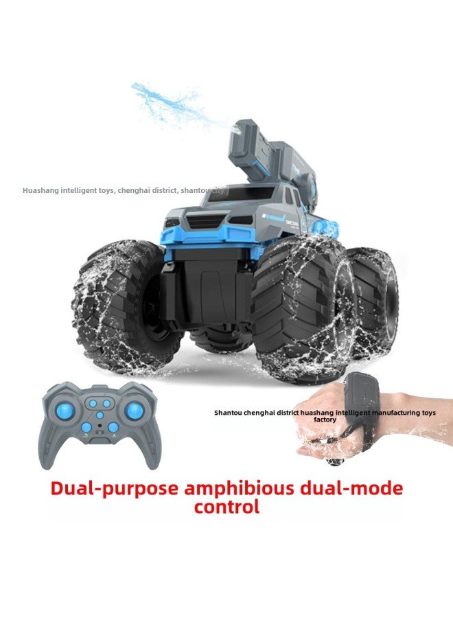 Amphibious Remote Control Car Automatic Water Absorption Launch Boy Interactive Four-wheel Drive Off-road Vehicle Climbing Summer Car Toys-Color:Blue - Amphibious Off-road Vehicle - Independent Water Tank - Empty Water Absorption Rack - Anti-clogging - Large Wheels  - Image 1