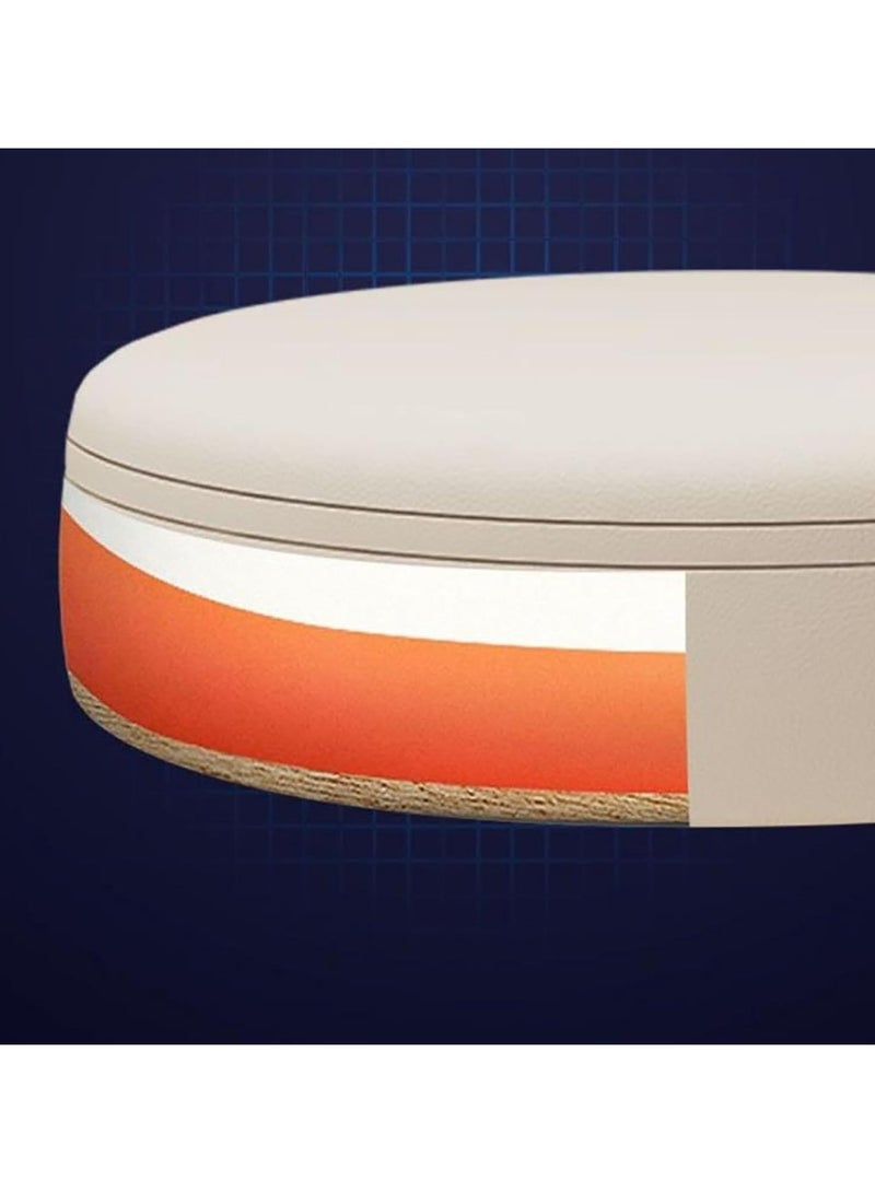 DubaiGallery Round Low Stool with Brake Wheels Beautiful Seam Construction Bench Stool PU Nylon Steel Frame Children's Mobile Stool  - Image 3